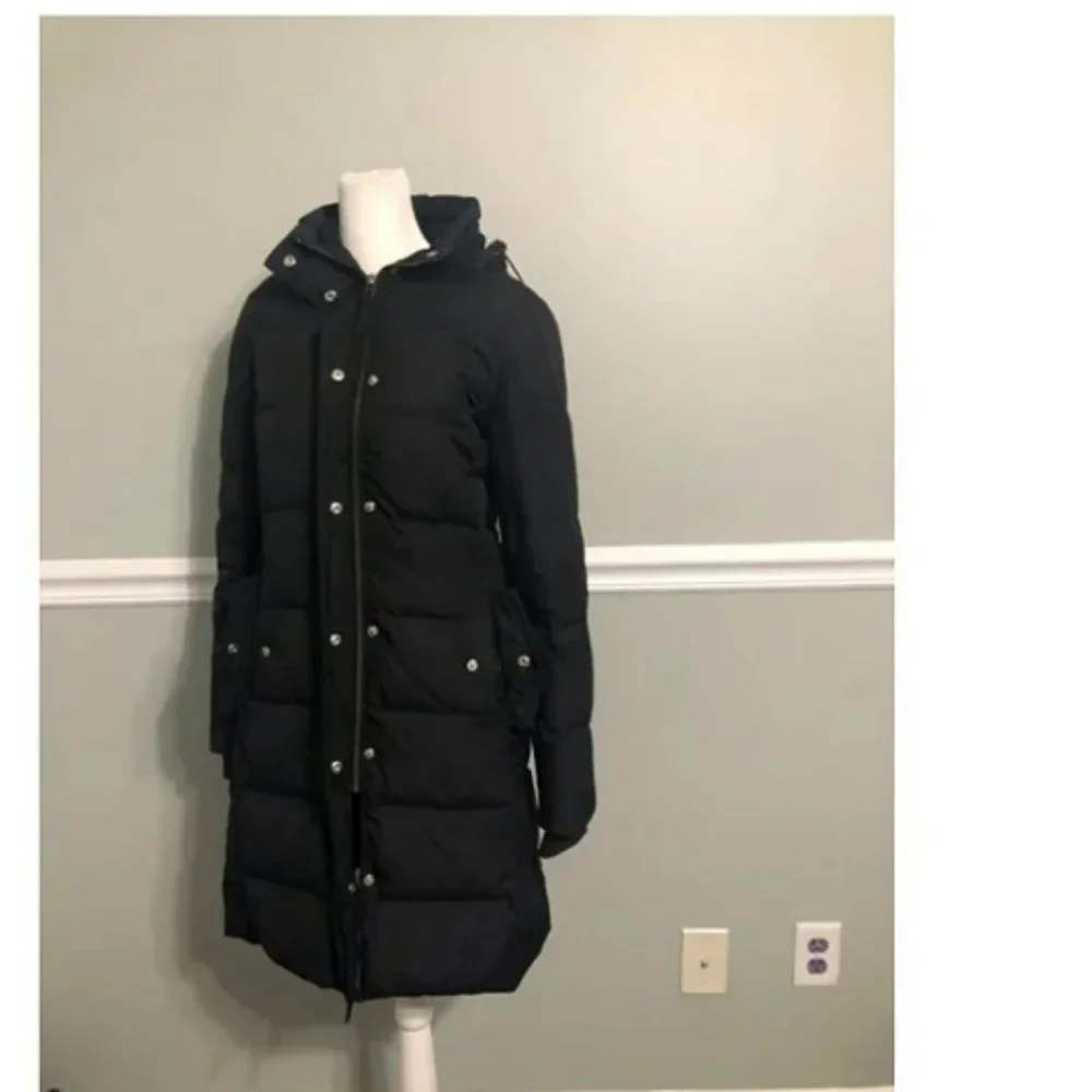 J. Crew Long Puffer Down Coat Hooded Sz XS